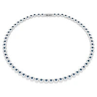 Una Angelic necklace, Round cut, Blue, Rhodium plated by SWAROVSKI