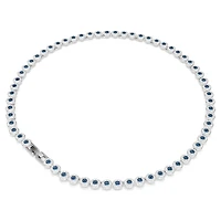 Una Angelic necklace, Round cut, Blue, Rhodium plated by SWAROVSKI