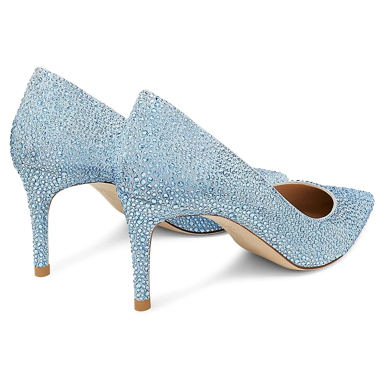 STUART WEITZMAN Stuart Power Shine pump, Blue by SWAROVSKI