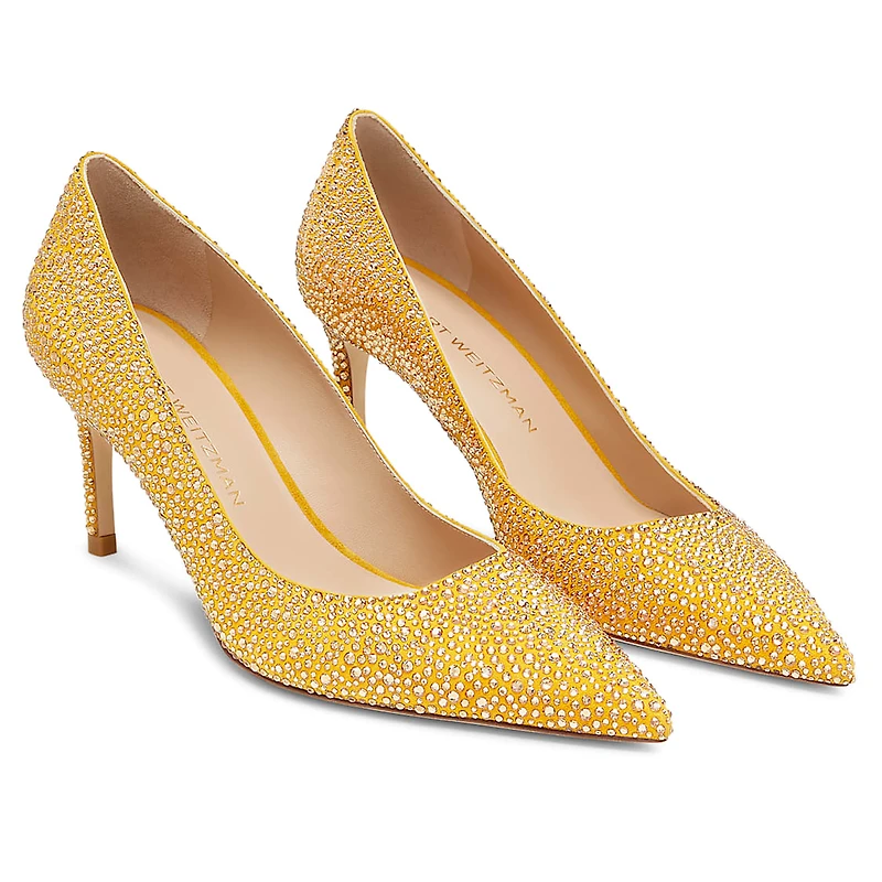 STUART WEITZMAN Stuart Power Shine pump, Yellow by SWAROVSKI