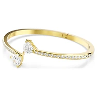 Mesmera Attract bangle, Heart, White, Gold-tone plated by SWAROVSKI