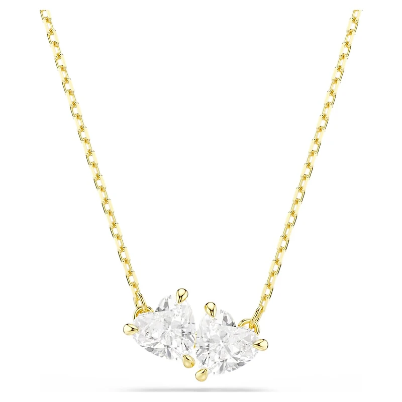Mesmera necklace, Heart, White, Gold-tone plated by SWAROVSKI
