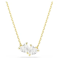 Mesmera necklace, Heart, White, Gold-tone plated by SWAROVSKI