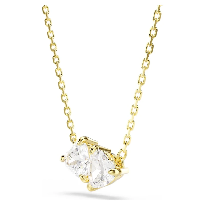 Mesmera necklace, Heart, White, Gold-tone plated by SWAROVSKI