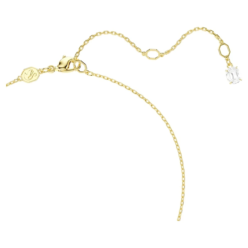 Mesmera necklace, Heart, White, Gold-tone plated by SWAROVSKI