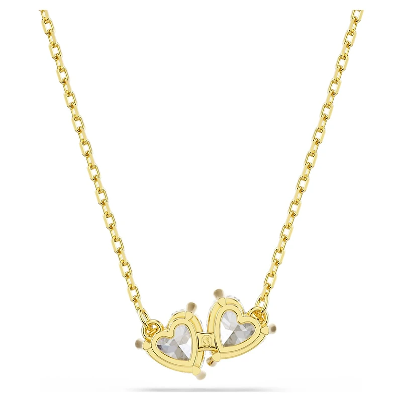 Mesmera necklace, Heart, White, Gold-tone plated by SWAROVSKI