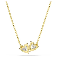 Mesmera necklace, Heart, White, Gold-tone plated by SWAROVSKI