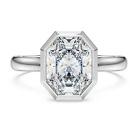 Octagon bezel ring, Lab-grown diamonds 2.0 ct tw, shape, 14K white gold by SWAROVSKI