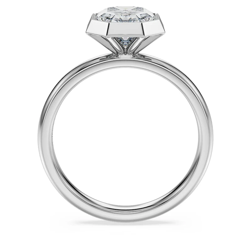 Octagon bezel ring, Lab-grown diamonds 2.0 ct tw, shape, 14K white gold by SWAROVSKI