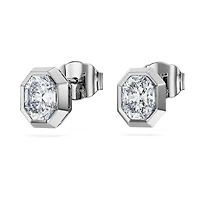Octagon stud earrings, Lab-grown diamonds 1.0 ct tw, Octagon shape, 14K white gold by SWAROVSKI