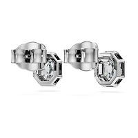 Octagon stud earrings, Lab-grown diamonds 1.0 ct tw, Octagon shape, 14K white gold by SWAROVSKI