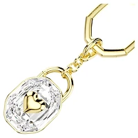 Key ring, Oval cut, White, Gold-tone plated by SWAROVSKI