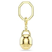 Key ring, Oval cut, White, Gold-tone plated by SWAROVSKI