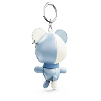 Teddy bag charm, Bear, Blue, Rhodium plated by SWAROVSKI
