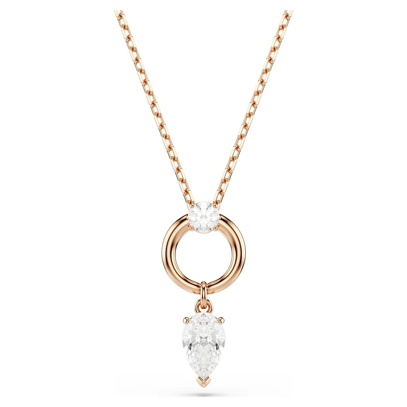 Mesmera set, Pear cut, Round cut, White, Rose gold-tone plated by SWAROVSKI
