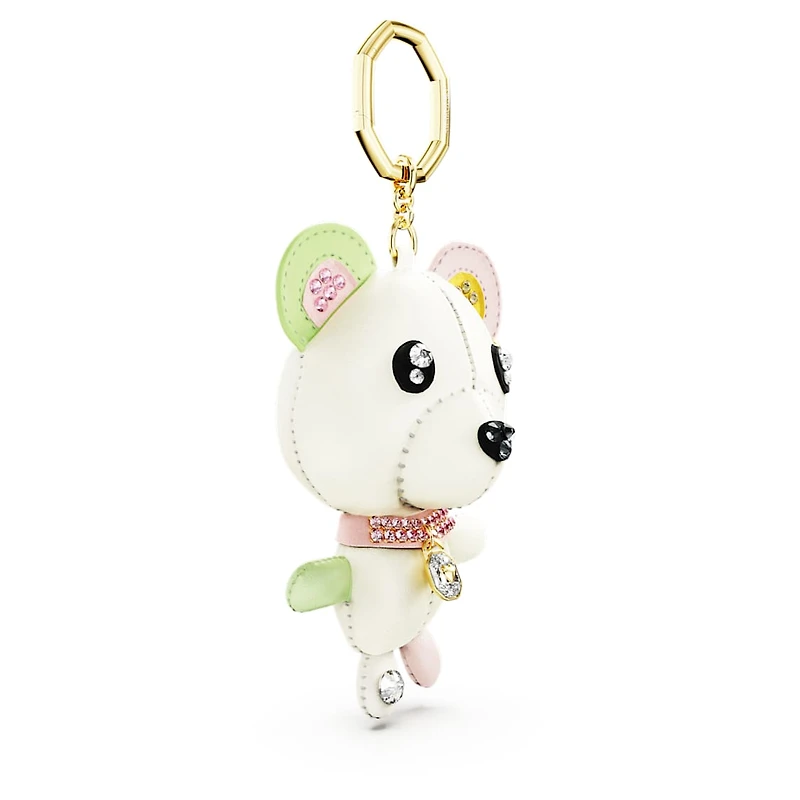 Teddy bag charm, Bear, Multicoloured, Gold-tone plated by SWAROVSKI