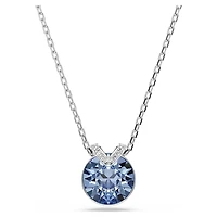 Bella V pendant, Round cut, Blue