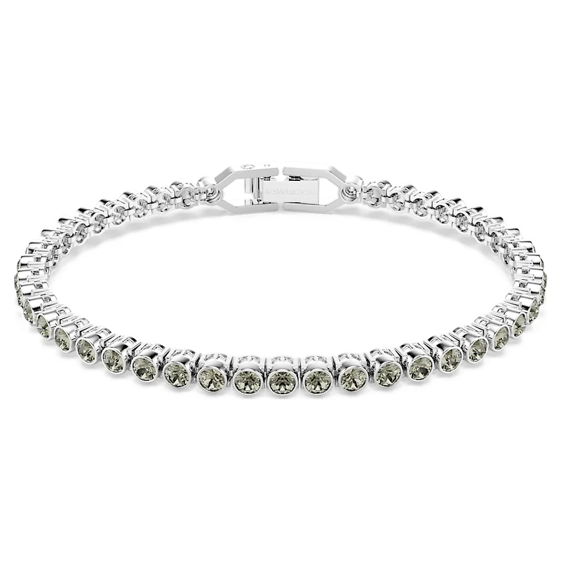 Imber Emily Tennis bracelet, Round cut, Black, Rhodium plated by SWAROVSKI