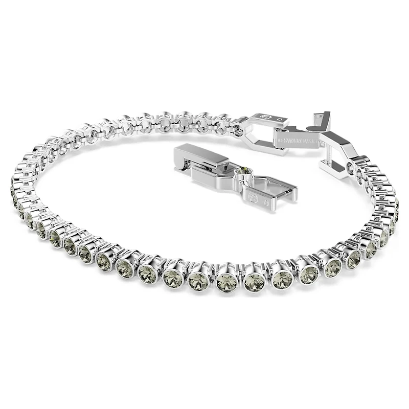Imber Emily Tennis bracelet, Round cut, Black, Rhodium plated by SWAROVSKI
