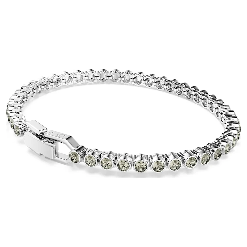 Imber Emily Tennis bracelet, Round cut, Black, Rhodium plated by SWAROVSKI
