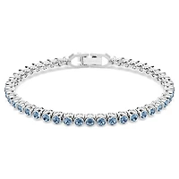 Imber Emily Tennis bracelet, Round cut, Blue, Rhodium plated by SWAROVSKI