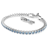 Imber Emily Tennis bracelet, Round cut, Blue, Rhodium plated by SWAROVSKI
