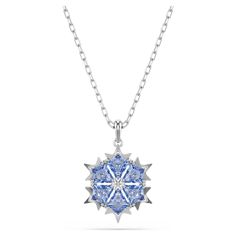 Magic set, Snowflake, Blue, Rhodium plated by SWAROVSKI