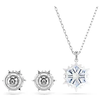 Magic set, Snowflake, Blue, Rhodium plated by SWAROVSKI