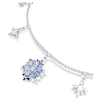 Magic bracelet, Snowflake, Blue, Rhodium plated by SWAROVSKI