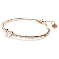 Mesmera bangle, Mixed cuts, White, Rose gold-tone plated by SWAROVSKI