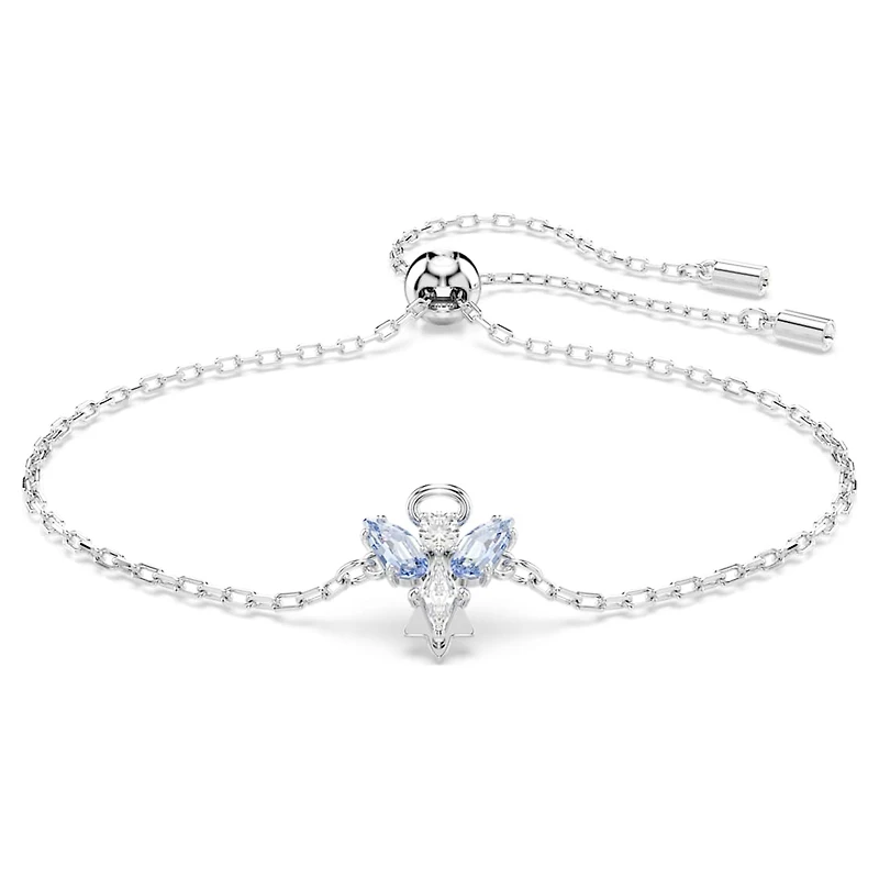 Magic bracelet, Angel, Blue, Rhodium plated by SWAROVSKI