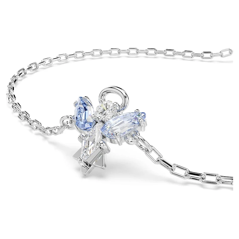 Magic bracelet, Angel, Blue, Rhodium plated by SWAROVSKI