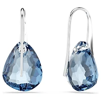 Galet drop earrings, Blue, Rhodium plated by SWAROVSKI