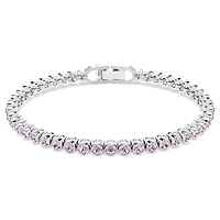 Imber Emily Tennis bracelet, Round cut, Purple, Rhodium plated by SWAROVSKI