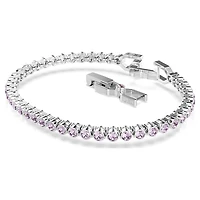 Imber Emily Tennis bracelet, Round cut, Purple, Rhodium plated by SWAROVSKI