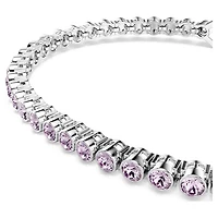 Imber Emily Tennis bracelet, Round cut, Purple, Rhodium plated by SWAROVSKI