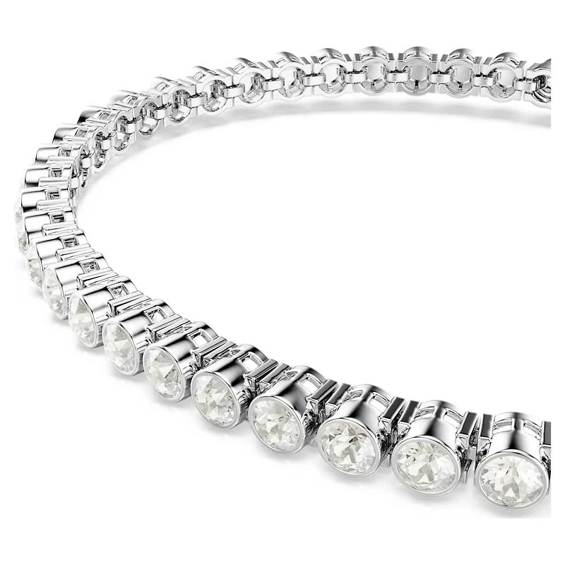 Imber Emily Tennis bracelet, Round cut, Grey, Rhodium plated by SWAROVSKI