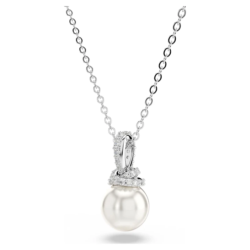 Originally set, Pavé, Crystal pearl, White, Rhodium plated by SWAROVSKI