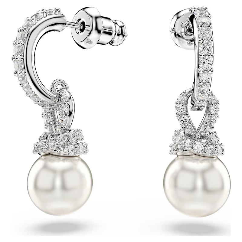 Originally set, Pavé, Crystal pearl, White, Rhodium plated by SWAROVSKI