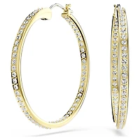Sommerset hoop earrings, White, Gold-tone plated by SWAROVSKI