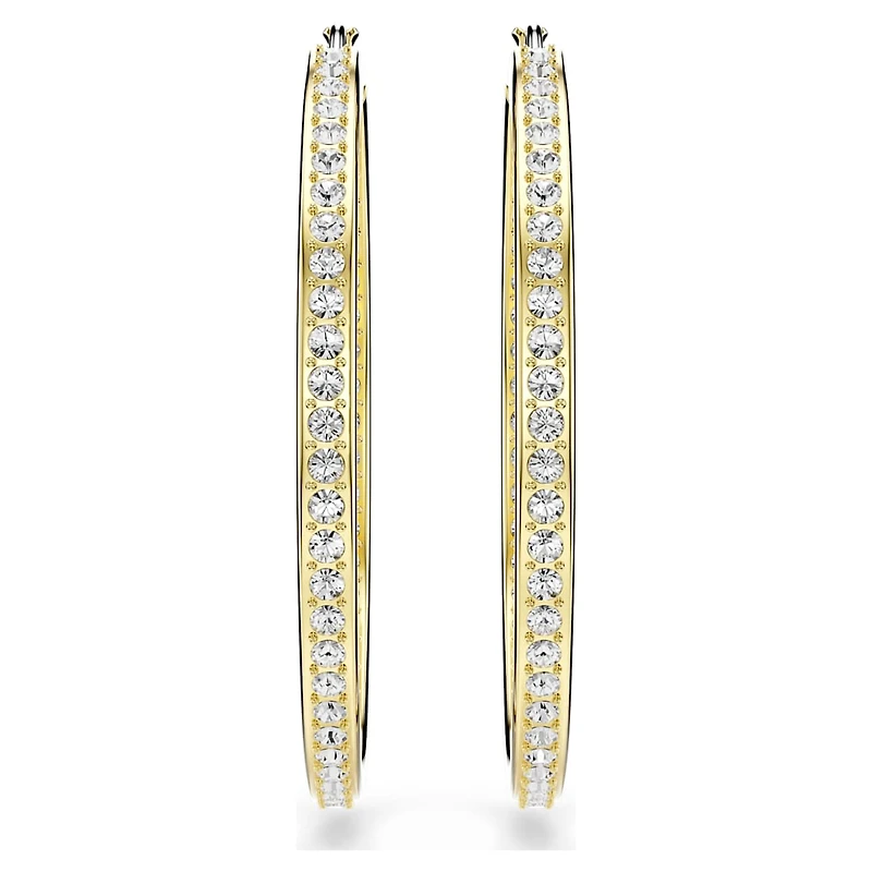 Sommerset hoop earrings, White, Gold-tone plated by SWAROVSKI
