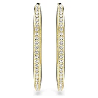 Sommerset hoop earrings, White, Gold-tone plated by SWAROVSKI