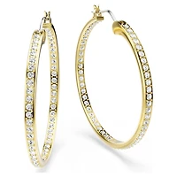Sommerset hoop earrings, White, Gold-tone plated by SWAROVSKI
