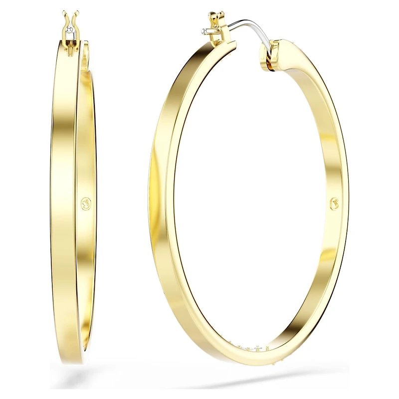 Sommerset hoop earrings, White, Gold-tone plated by SWAROVSKI