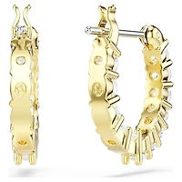Matrix Vittore hoop earrings, Round cut, White, Gold-tone plated by SWAROVSKI