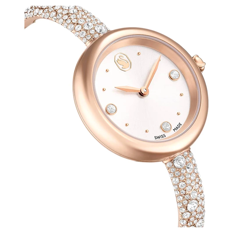 Sublima bangle watch, Swiss Made, Metal bracelet, Rose gold tone, Rose gold-tone finish by SWAROVSKI