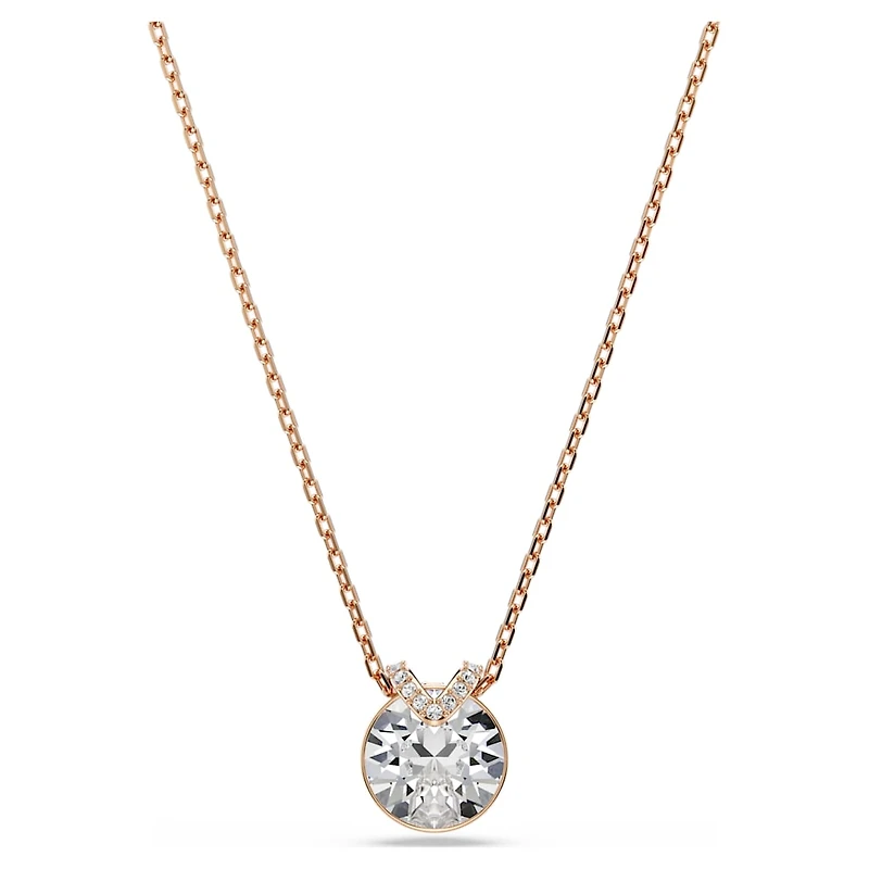 Bella V set, Round cut, White, Rose gold-tone plated by SWAROVSKI