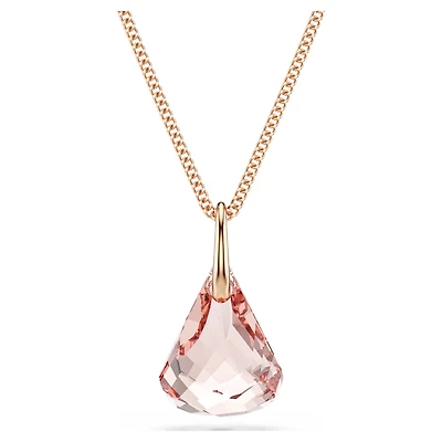 Lunar drop pendant, Pink, Rose gold-tone plated by SWAROVSKI
