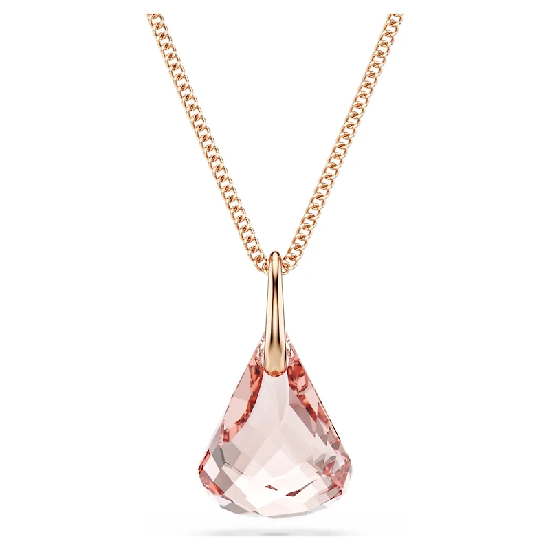 Lunar drop pendant, Rose gold-tone plated by SWAROVSKI