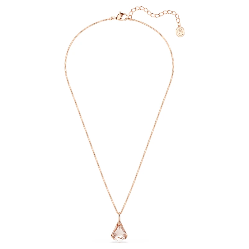 Lunar drop pendant, Rose gold-tone plated by SWAROVSKI